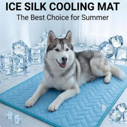 🐾 50% DE RÉDUCTION MAINTENANT ! ❄️ Tapis Rafraîchissant en Soie Glacée Respirant pour Animaux – Garde vos animaux au frais et confortables – Parfait pour les journées chaudes – antidérapant, lavable et portable 🐶🌞✨