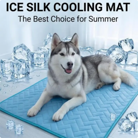🐾 50% DE RÉDUCTION MAINTENANT ! ❄️ Tapis Rafraîchissant en Soie Glacée Respirant pour Animaux – Garde vos animaux au frais et confortables – Parfait pour les journées chaudes – antidérapant, lavable et portable 🐶🌞✨