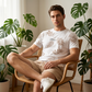 Ensemble 2 Pièces Imprimé Homme – T-Shirt & Short d'Été