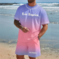 👕 50% DE RÉDUCTION ! 🩳 Ensemble 2 Pièces Décontracté Imprimé d’Été pour Homme – Dégradé Attrayant, Tissu Léger & Respirant – Parfait pour la Plage, le Sport et le Quotidien ☀️✨