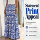 👗 50% DE RÉDUCTION ! 🌴 Jupe Maxi Fluide – Légère, Longue & Polyvalente – Imprimé Bleu Saisissant, Tissu Doux & Drapé Élégant – Parfaite pour la Plage, les Vacances et le Quotidien 🌊☀️✨