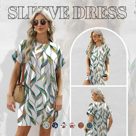 👗 50% DE RÉDUCTION ! 🌸 Robe Décontractée à Manches Courtes – Coupe Ample, Imprimés Tendance & Poches Latérales – Tissu Coton Léger – Parfaite pour l’Été, le Quotidien et les Voyages ☀️✨🌿