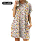 👗 50% DE RÉDUCTION ! 🌸 Robe Décontractée à Manches Courtes – Coupe Ample, Imprimés Tendance & Poches Latérales – Tissu Coton Léger – Parfaite pour l’Été, le Quotidien et les Voyages ☀️✨🌿