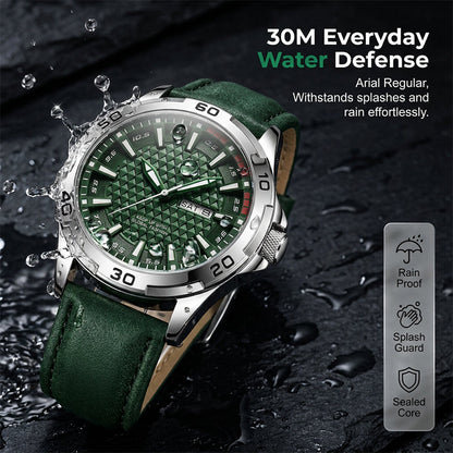 ⌚ Montre Sport Homme Quartz – Cadran Géométrique 3D, Verre Trempé, Résistance 30 m