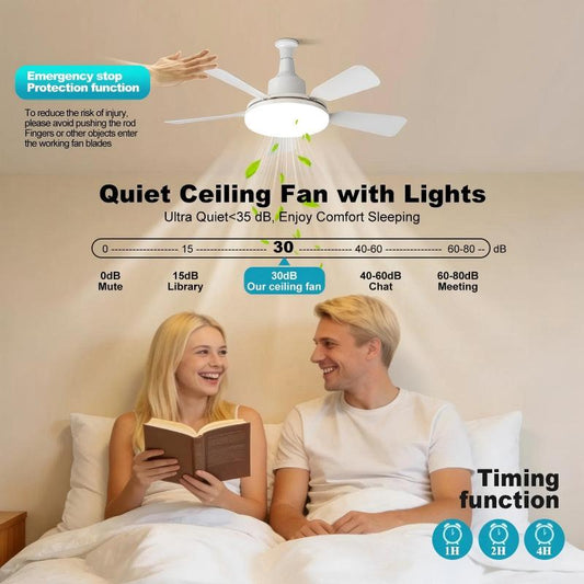 🏆 Dernier jour des soldes : 57% de réduction 🔥 Lampe-Ventilateur LED SmartBreez 40W — 20,5, ultra-silencieuse avec télécommande 🎯 | Idéale pour la chambre 😴, la cuisine 👩‍🍳 et le garage