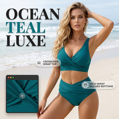 🎉 Soldes 2026 — Plus de 71 000 vendus ! 🌺 Bikini Taille Haute Froncé – Sculptant ✨