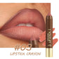 💄 -50% ! Crayon à Lèvres Mat Longue Tenue pour Femme | 2-en-1 Contour & Rouge à Lèvres | Hydratant & Non Desséchant | Pointe Triangulaire de Précision | 6 Couleurs ✨