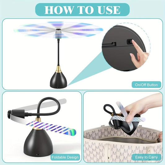 📢📢 -50% ! ⏰ Ventilateur Anti-Mouches Intelligent – USB/piles, silencieux, portable – zone sans insectes partout. 🏡✅