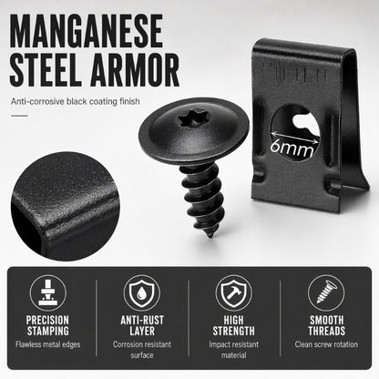 🔧 50% DE RÉDUCTION ! 🚗 Kit Universel de Clips en U et Vis Métalliques pour Voiture – Construction Robuste, Compatible Berlines, SUV & Camionnettes – Idéal pour Pare-Chocs, Ailes et Panneaux 🛠️