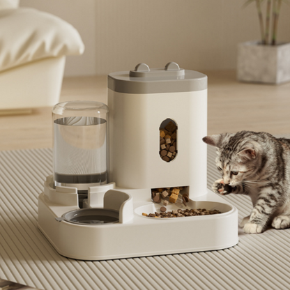 🐱 50% DE RÉDUCTION ! 🍽️ Distributeur Automatique 2-en-1 Nourriture & Eau – PP – Gravité & Siphon – 2,3 L + 1 L for Chiens & Chats