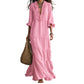 🌸 50% DE RÉDUCTION! 👗 Robe Maxi Étagée Col V Volantée – Tissu léger, coupe aérienne & polyvalente – 5 coloris, tailles S–2XL – Parfaite pour l'été, la plage & les soirées ✨