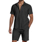 🎉 Soldes 2026 — Plus de 51 000 vendus ! 👕 Ensemble 2 Pièces Casual Respirant Homme – Col Camp & Short ☀️