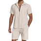 🎉 Soldes 2026 — Plus de 51 000 vendus ! 👕 Ensemble 2 Pièces Casual Respirant Homme – Col Camp & Short ☀️