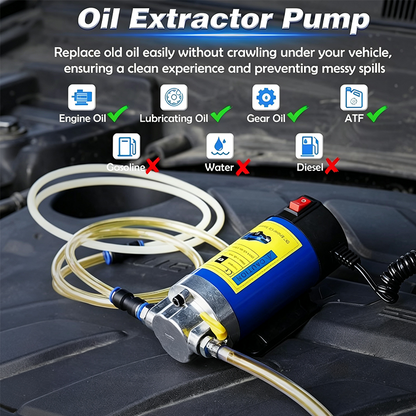 🔧 Pompe de Transfert d'Huile – Alliage Aluminium & Cuivre – 12V/24V Portable for Entretien Auto