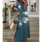 👗 50% DE RÉDUCTION! 🌸 Robe Femme à Col V Imprimé Floral avec Fente – Tissu léger, coupe flatteuse & fente élégante – Idéale pour l'été, les vacances & les soirées ☀️
