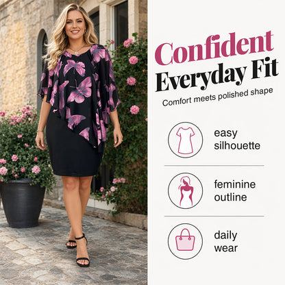 🦋💃🌺 -50% ! Robe bodycon à cape – Cape avantageuse, silhouette élancée.