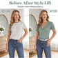 🎉 OFFRE LIMITÉE -50% ! 👚 Top Slim Col V en Dentelle – Du Bureau au Dîner avec Style ✨