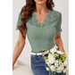 🎉 OFFRE LIMITÉE -50% ! 👚 Top Slim Col V en Dentelle – Du Bureau au Dîner avec Style ✨
