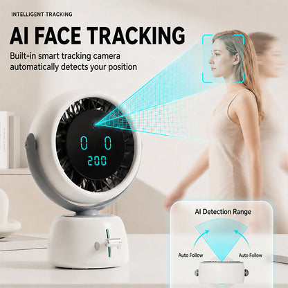 🌀 PROMO FLASH 50% DE RÉDUCTION ! 🤖 Ventilateur Intelligent avec Suivi Facial – Détection Automatique, Vitesse Variable 0-200, Oscillation 120°, Batterie 5000mAh, Ultra Silencieux 30dB 🏆