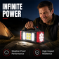 ⛺ 50% DE RÉDUCTION ! 🔦 Lampe de Poche LED Rechargeable – ABS – LED+COB & Étanche for Camping & Urgences