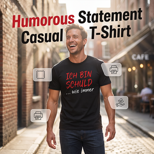 🔥 T-Shirt Noir Homme Slogan Allemand Humoristique – Polyester – Respirant 🇩🇪