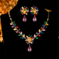 🌈 50% DE RÉDUCTION ! 📿 Ensemble Collier Floral Cristallin – Alliage – Cristaux Micro-Pavés & Couleurs Vives for Femme