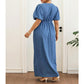 Robe Maxi en Jean Femme Col V Noué 🌸 Taille Cinée, Longueur Fluide – Un Rêve en Denim pour les Jours Ensoleillés ✨