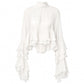🎉 Soldes 2026 — Plus de 17 000 vendus ! 💞 Blouse Transparente Col Montant – Élégance Éthérée