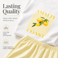 👚 Ensemble T-Shirt Imprimé Citron & Short Rayé Femme — Co-Ord Été avec Tee Oversize & Short Assorti