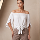 📢📢 -50% ! ⏰ Blouse Été Femme Épaules Dénudées Casual – Nœud Avant Romantique