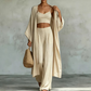 🧥 -60% ! 👗 Ensemble 3 Pièces Femme Cardigan Ample & Pantalon – Confortable, Polyvalent & Stylé – Idéal pour le Quotidien, le Télétravail & les Loisirs 🌿