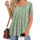 ⏳ Offre limitée -50% ! ⏰ Top Floral Femme Col Rond Manches Courtes 🌸👚