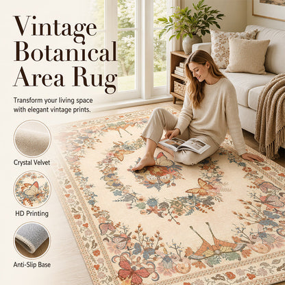 🌸 50% DE RÉDUCTION ! 🌿 Tapis à Motifs Floraux – Polyester – Doux & Facile d’Entretien for Salon & Chambre
