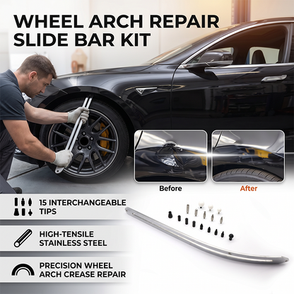 🚗 50% DE RÉDUCTION ! 🔧Kit Barre Coulissante de Restauration d'Aile de Roue – Outil Carrosserie Auto