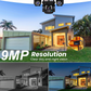 🔋 -50 % – Caméra de Surveillance Solaire Sans Fil – 3 Objectifs, 3 Images Simultanées, Vision Nocturne, IP66 – Idéale pour Maison, Cour & Terrain ☀️