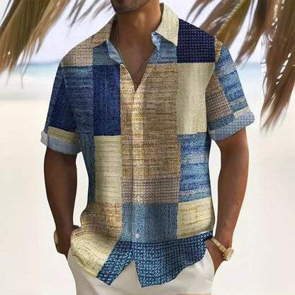 👔OFFRE LIMITÉE -50% ! ✨Chemise homme à motifs contrastés – Chemise décontractée pour le quotidien 🌿