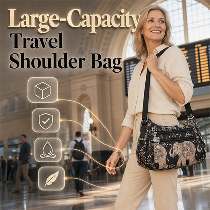 🔒🎒 Sac bandoulière nylon voyage – Multi-poches, fermeture sécurisée, format compact mais spacieux, parfaite pour les escapades et le quotidien 🗺️☕