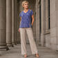 🔥🎁Nouveau 50% OFF🔥🐆 T-shirt pour femme léopard col V – Coupe fluide, confort chic au quotidien