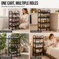 🛒 50% DE RÉDUCTION ! 🛞 Chariot de Rangement Multifonction à Roulettes 3/4 Niveaux – Acier Carbone – Grille Métallique & Rebord 7 cm for Cuisine & Maison