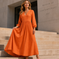 💕New Arrivals 56% OFF👗Women's V-Neck Pleated Maxi Dress