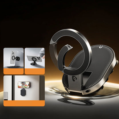 📱🧲 Support Téléphonique Multifonction avec Double Fixation – Base Magnétique, Ventouse Puissante et Rotation à 360°