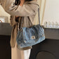 📢 OFFRE LIMITÉE –50% ! ⏰ Sac À Bandoulière Rétro Grande Capacité à Chaîne – Design Denim Vintage avec Grand Compartiment Principal 👜