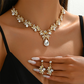 ✨ Parure Collier & Boucles d'Oreilles Goutte Scintillante – Alliage & strass, 52 cm / 3,5 cm – Idéale pour mariage, soirée & occasions spéciales 🌟