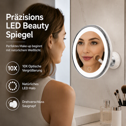 📢 50% DE RÉDUCTION ! ⏰Miroir de Maquillage Grossissant 10x avec Lumière LED et Ventouse