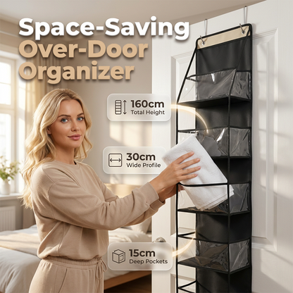 🚪 PROMO FLASH : 50% DE RÉDUCTION ! Organisateur de Porte Gain de Place – Fenêtres Transparentes & Fixation Sans Perçage for Un Rangement Vertical Efficace 🧺✨