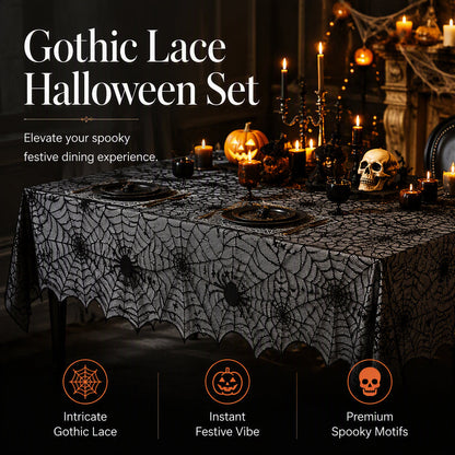 🎃LIMITED-TIME 50% OFF! ⏰Spooky Halloween Patterns Tablecloth and Placemats Set