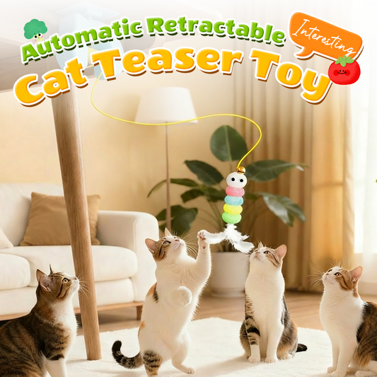 🐱 50% DE RÉDUCTION! 🎾 Jouet Automatique Rétractable pour Chat – Mouvement IR aléatoire, recharge USB & peluche – Divertissement mains libres pour votre félin ✨