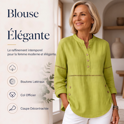 🔥🎁Nouveauté 50% RABATT🔥Haut col montant demi-boutonné pour femme, style décontracté et facile à porter