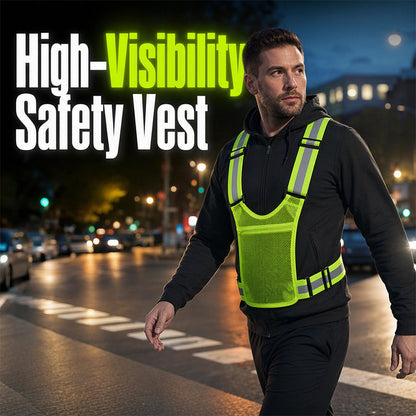 🔥🎁Nouveau 50% OFF🔥Gilet Réfléchissant Haute Visibilité Réglable avec Poche – Équipement de Sécurité pour Course