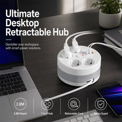 📢📢50% OFF !! ⏰Multiprise Ronde Multi-Prises avec Rangement de Câble
